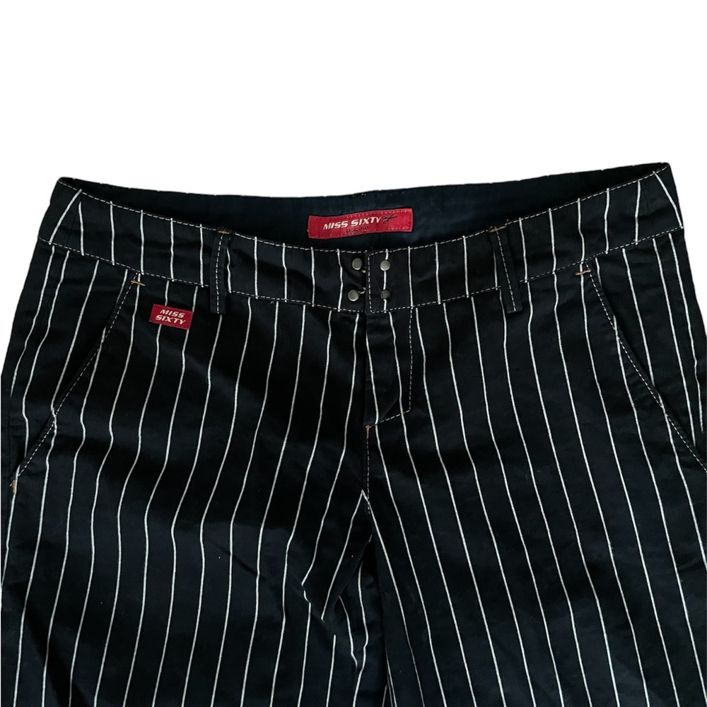 Vintage miss sixty low rise pinstripe wide leg pants